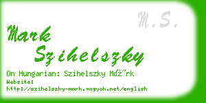 mark szihelszky business card